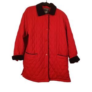 Women's Quilted Velvet Trimmed Coat  M Insulated Gorpcore Utility BarnJacket